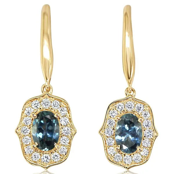 Yellow Gold Sapphire Earrings