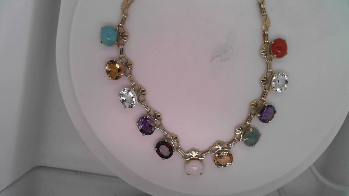 Estate Multi Gemstone  Necklace