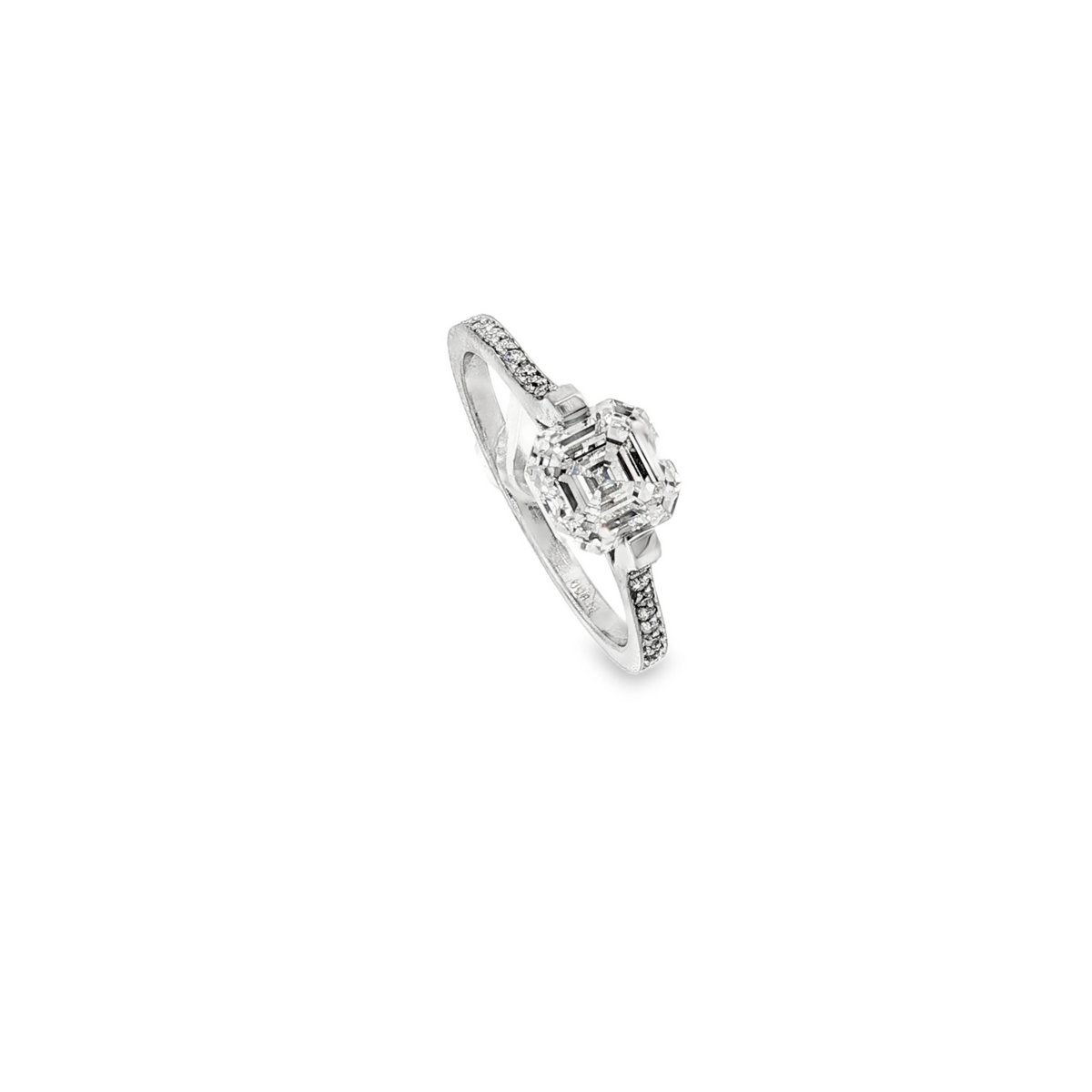Platinum 1.50 Ct Royal Asscher  Diamond Ring