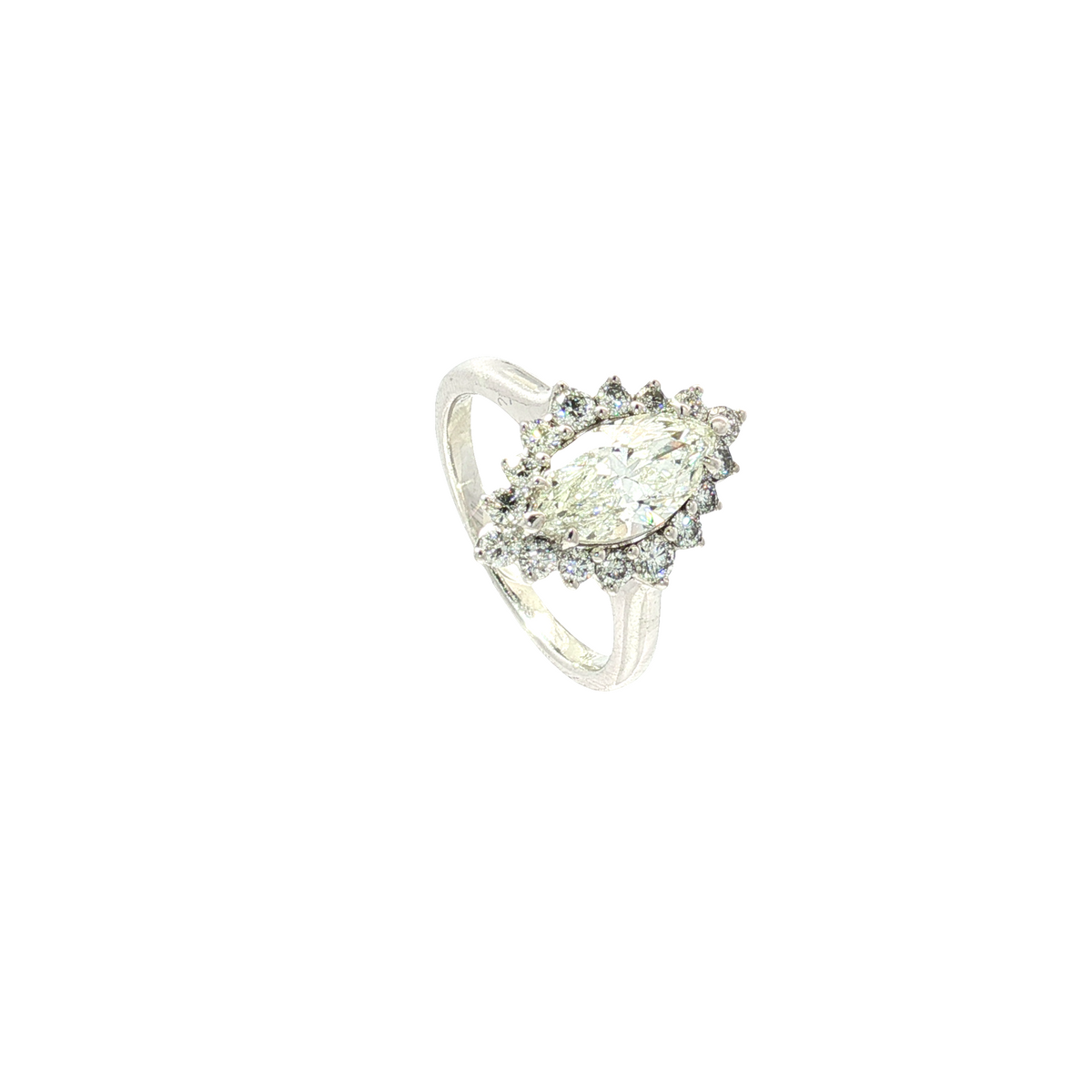 14K White Gold 1.47ct Marquise with Accent Diamonds