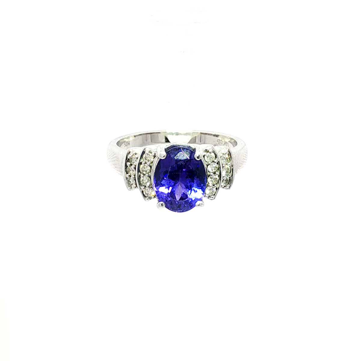 14K White Gold with Tanzanite and Diamonds