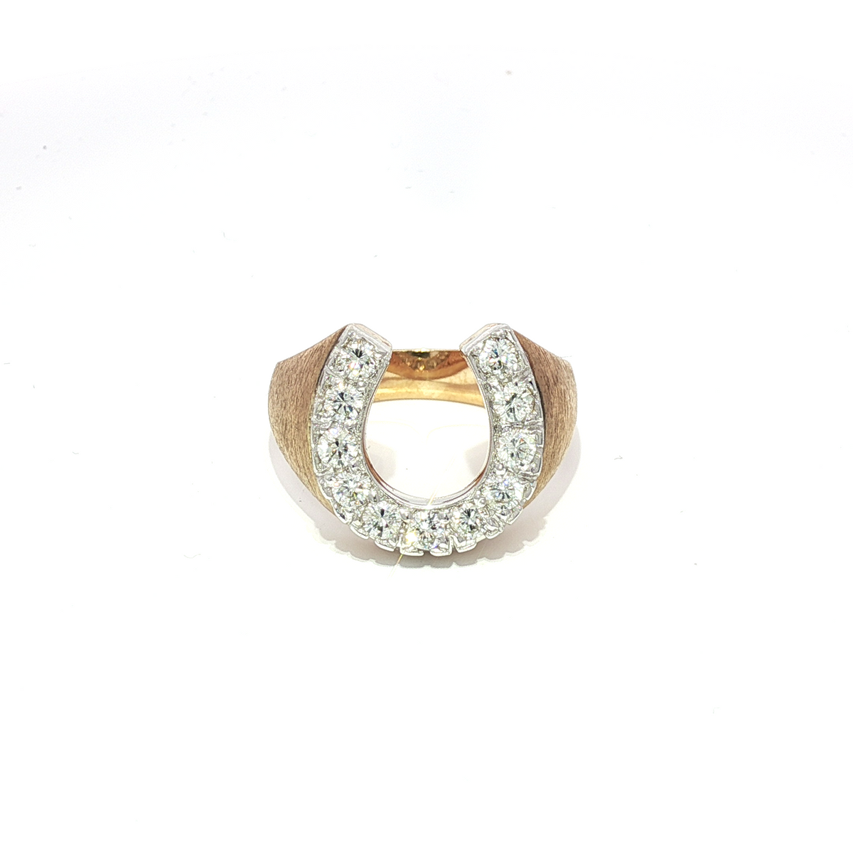 Men's 14K Yellow Gold Horseshoe with Diamonds