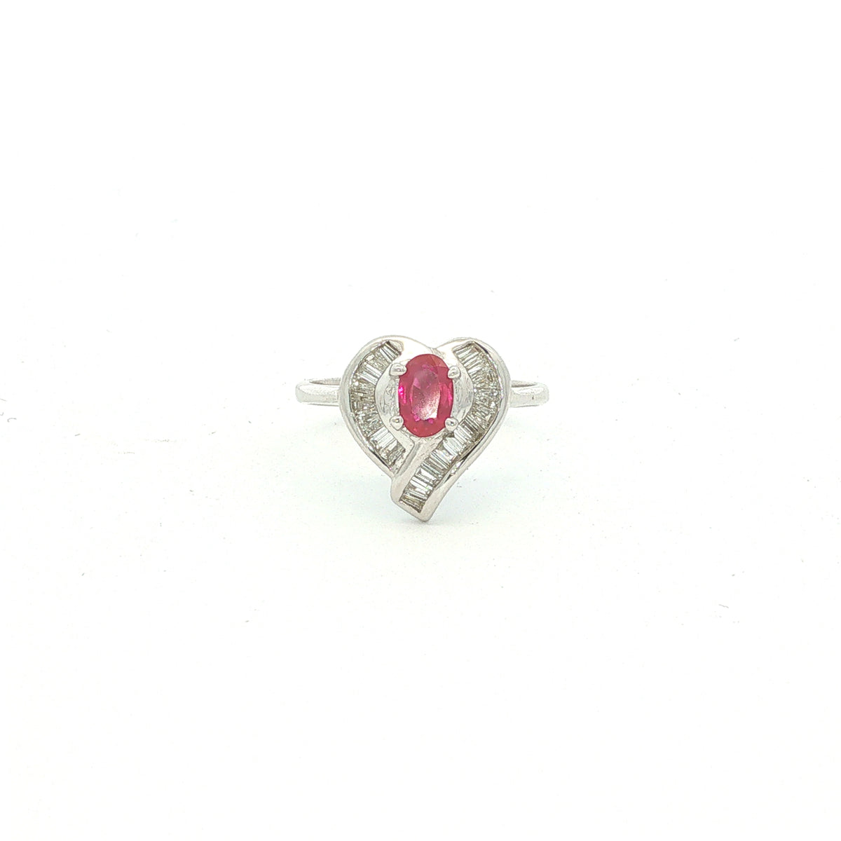 Heirloom 14K White Gold with Ruby & Diamonds