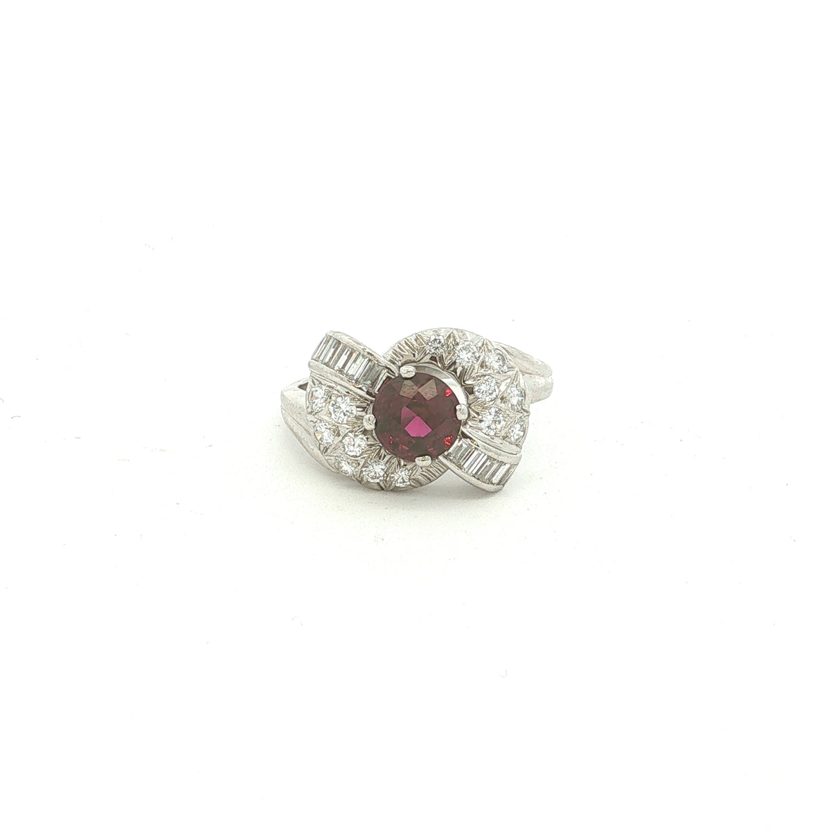Heirloom Platinum 1.31ct Garnet with Diamonds