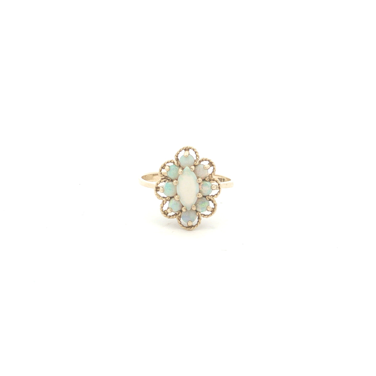 14K Yellow Gold with Opals
