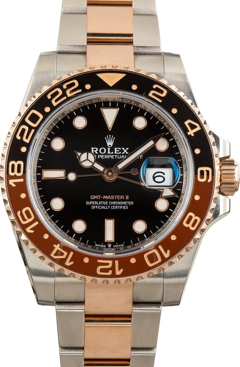 Preowned Rolex GMT Two-Tone Rose Gold/Steel
