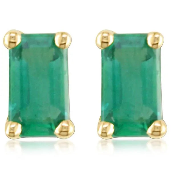 Yellow Gold Emerald Earrings