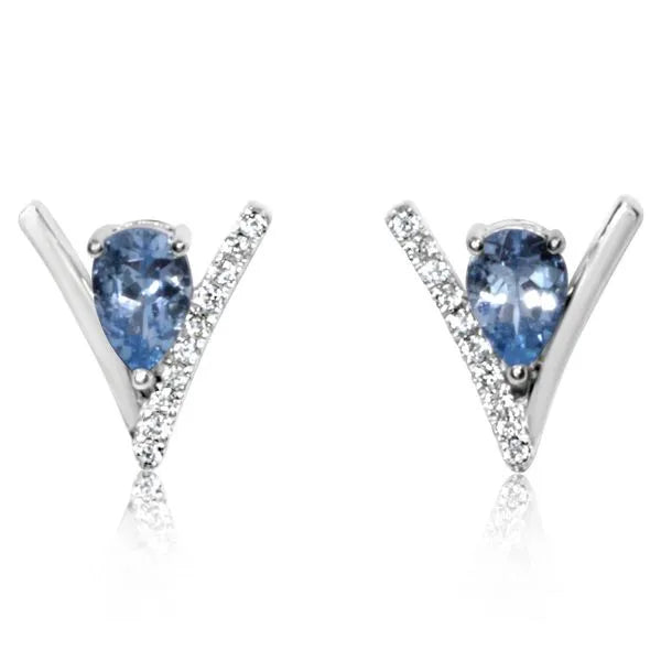 White Gold Aquamarine Earrings