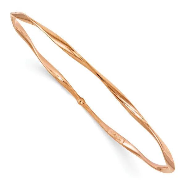 Leslie's 14K Polished and Textured Twisted Slip-on Bangle