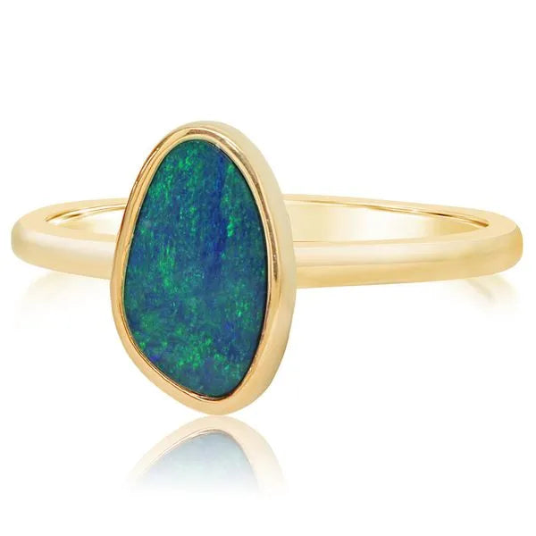 Yellow Gold Opal Doublet Ring